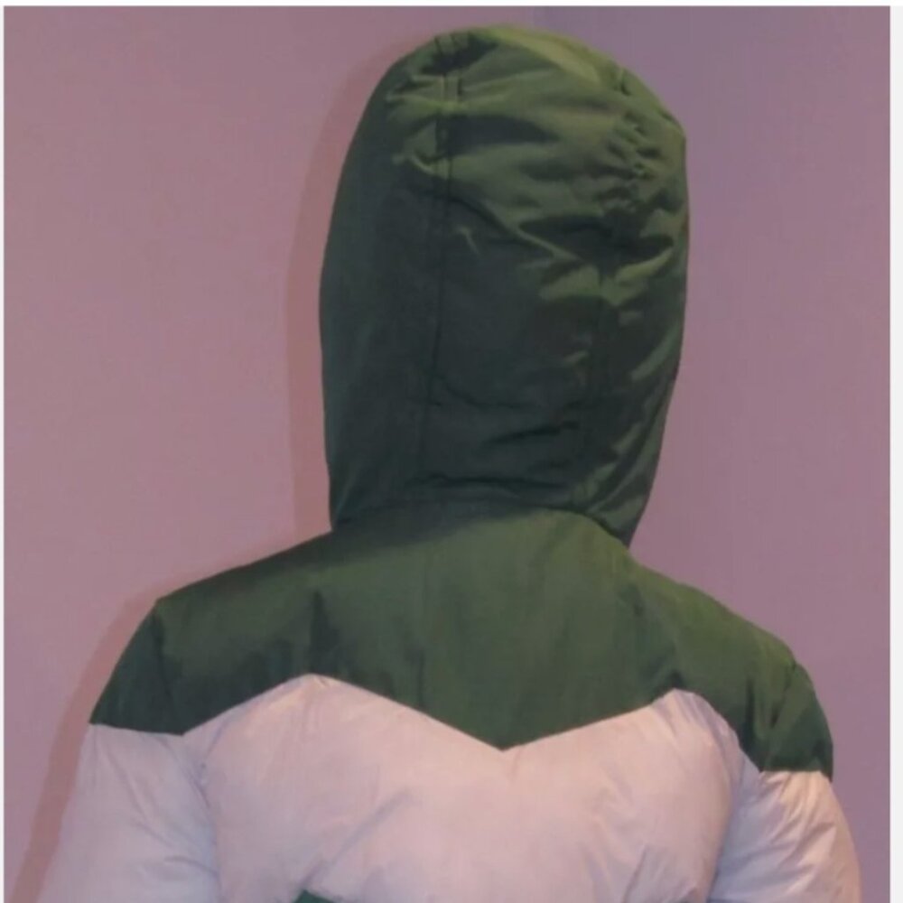 Cat & Jack Green Puffer Jacket NWT XS Faux Shearling Lined Hooded Full Zip - Picture 2 of 4